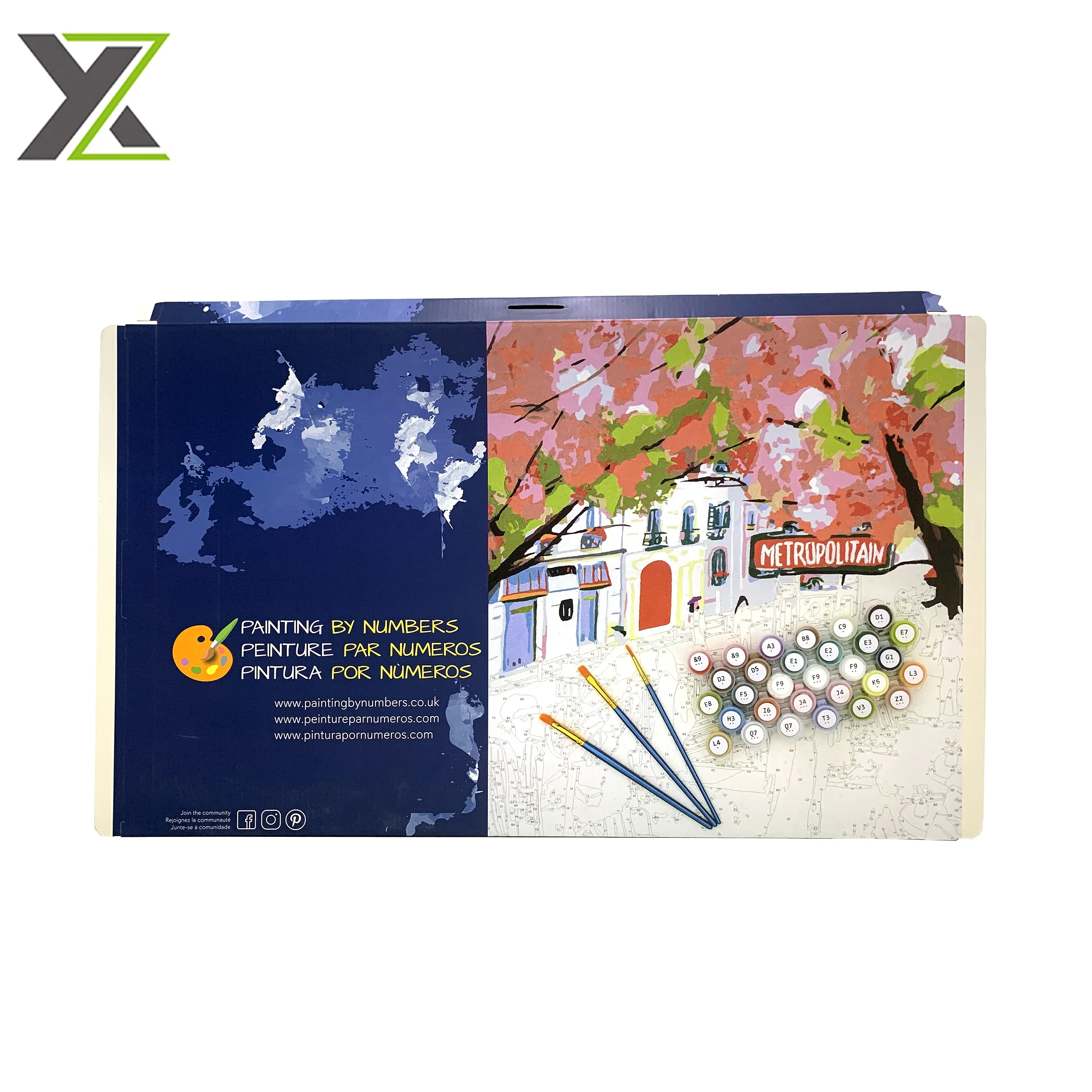 Custom paint kit corrugated board packaging boxes with plastic hook