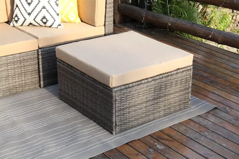 Большой размер патио садовый секционный комбинированный плетеный диван из ротанга для отдыха набор мебели для вечеринок