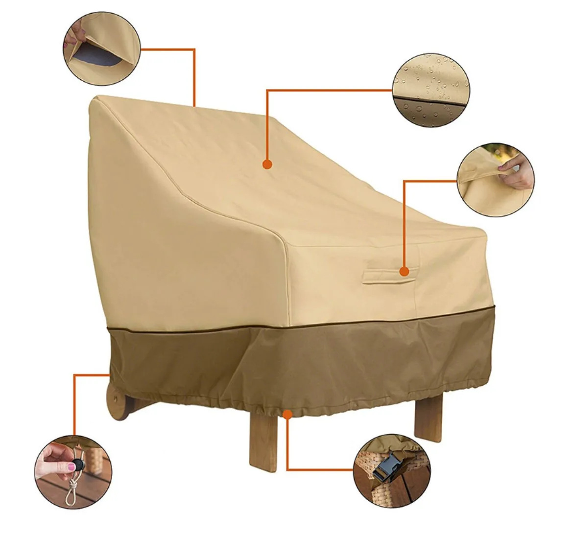 Custom design low MOQ acceptable High Quality Garden UV Resistant Patio Chair Cover