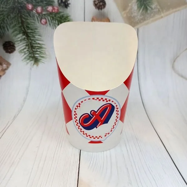 14oz Disposable French Fries Cups, Appetizer Snack Cups with Bamboo Cocktail Picks Set