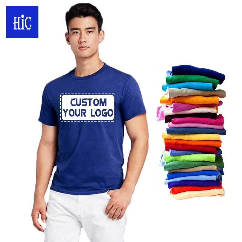 HIC Wholesale Blank T Shirt Custom 100% Cotton t-shirt Printing logo for Mens Plain t shirts Printed oversize t-shirt man