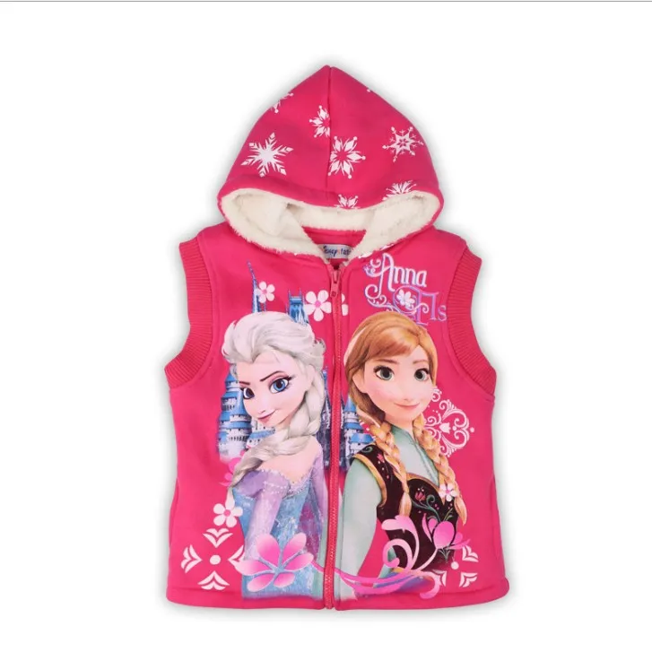 
Winter vest for girls children clothing warm style frozen vest for kids 3-10 years old zipper waistcoat 
