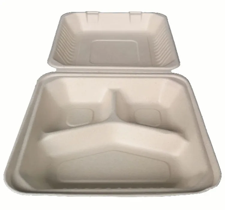 bamboo biodegradable food paper lunch box One-time kraft paper takeaway lunch box fried rice salad fruit fishing packing box