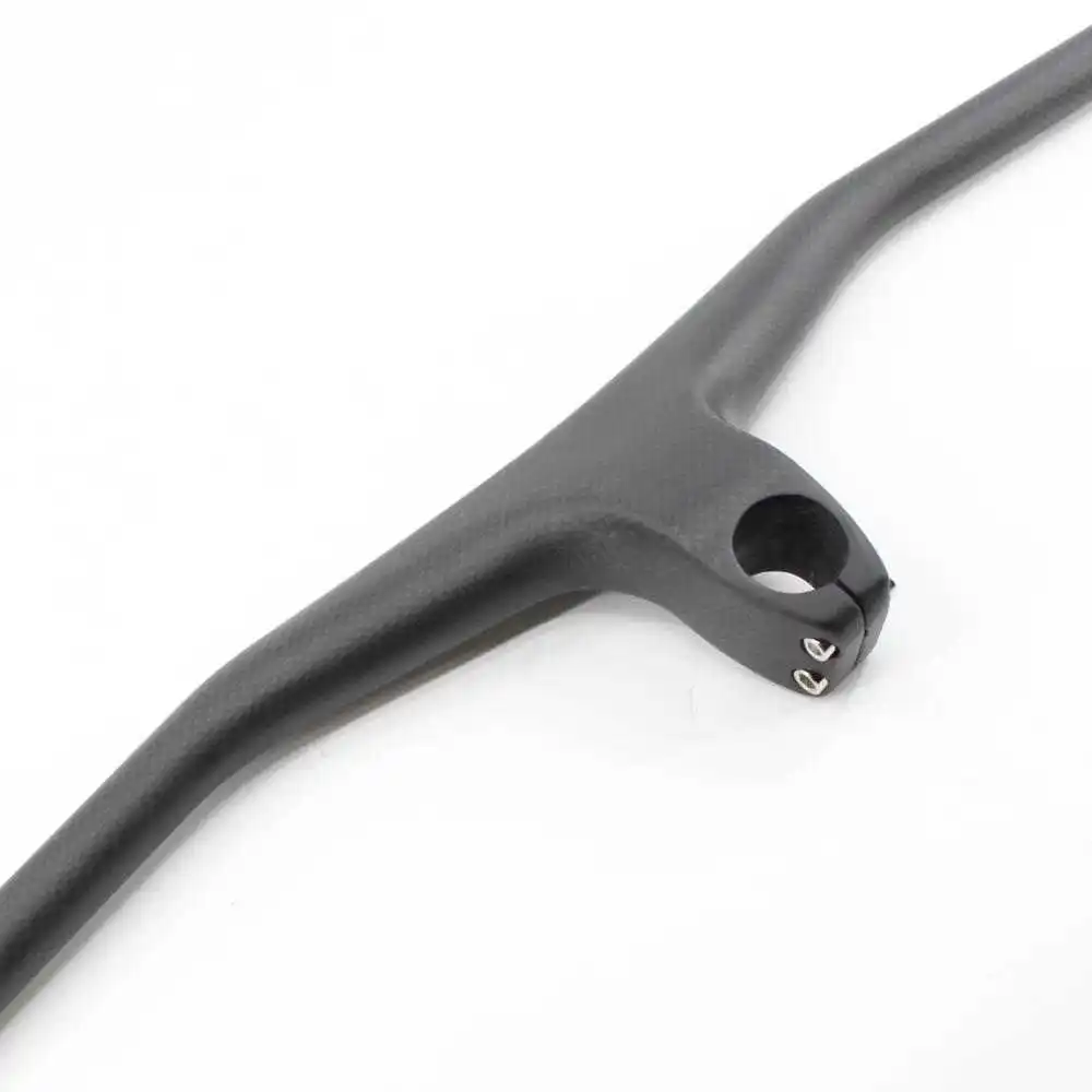 Newest Mountain Bike Glossy Matt 3K Full Carbon Fibre Bicycle Handlebar and Stem Integrated MTB bar -17 Degrees Angle Free Ship