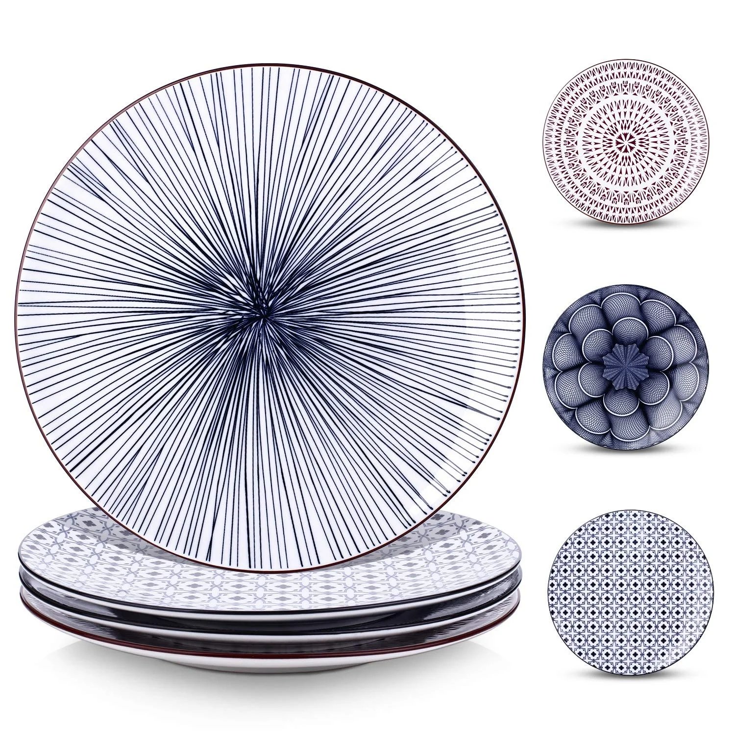 wholesale porcelain dinner plates with pad printing