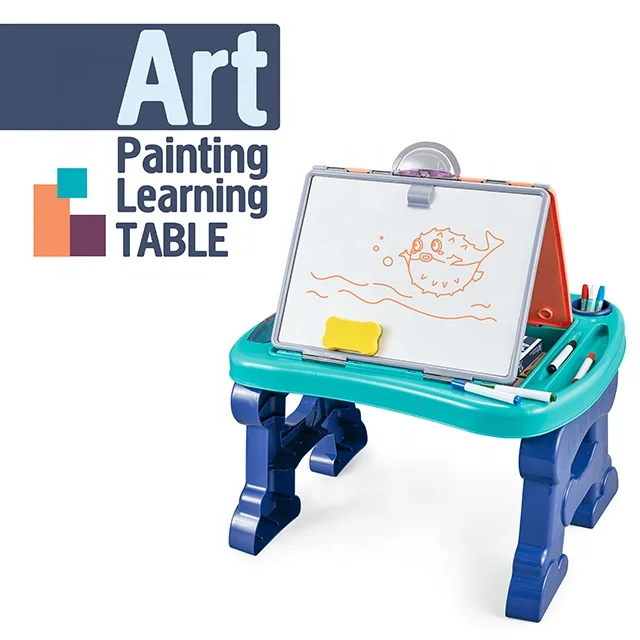 
Multifunction Art Painting Baby 2 In 1 Writing Drawing Black Board Learning Table For Kids 