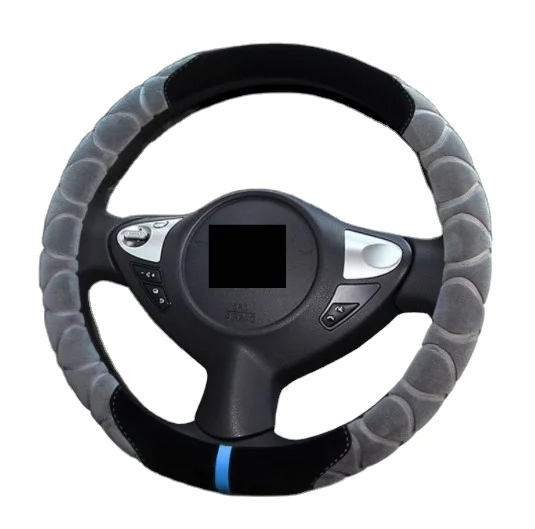 Hot Selling Car Steering Wheel Covers Winter Environmental Plush Embossed Flower Cover
