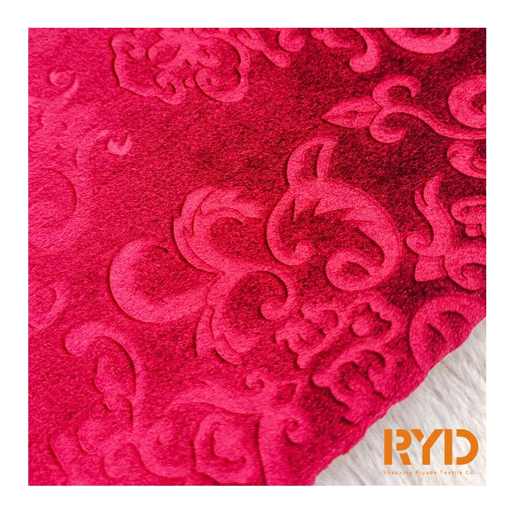 100%Polyester Holland Velvet Emboss Dyed microsuede sofa fabric