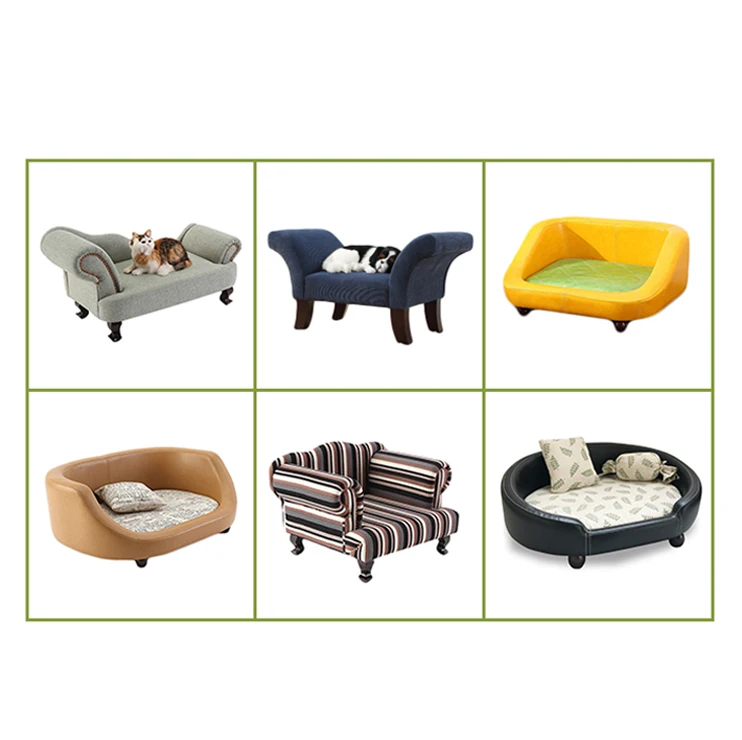 Pet furniture solid wood frame pet dog sofa luxury dog bed sofa for dogs cats