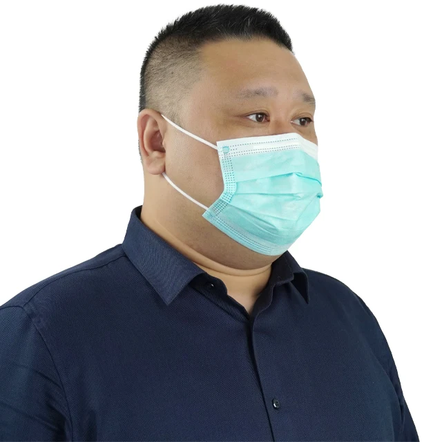 Синий Одноразовые 3-слойные ушной нетканые маска для лица