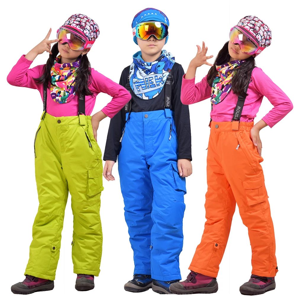 
Custom Warm Kids Skiing Wear Snow Waterproof Snowboard Snow Pants Children Ski Padding Snow PantS 
