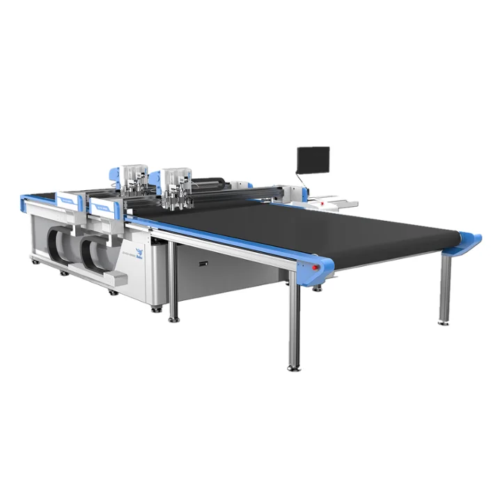 Jindex New Developed Products Smart Cutting Robot Fluorescence Four Head Inkjet Leather Cutting Machine CNC