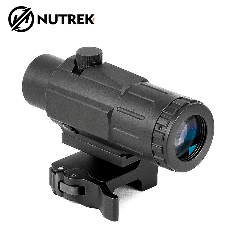 NUTREK OPTICS ECHO Tactical 3X Magnifier Scope with Flip to Side QD Mount combo for Holographic Red Dot Sight