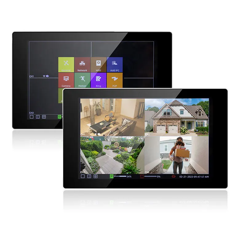 10 Inch Video Door Phone Doorbell Intercom Kit 2-camera 1-monitor Night Vision with 1000TVL Camera support  H.264 /H.265 video