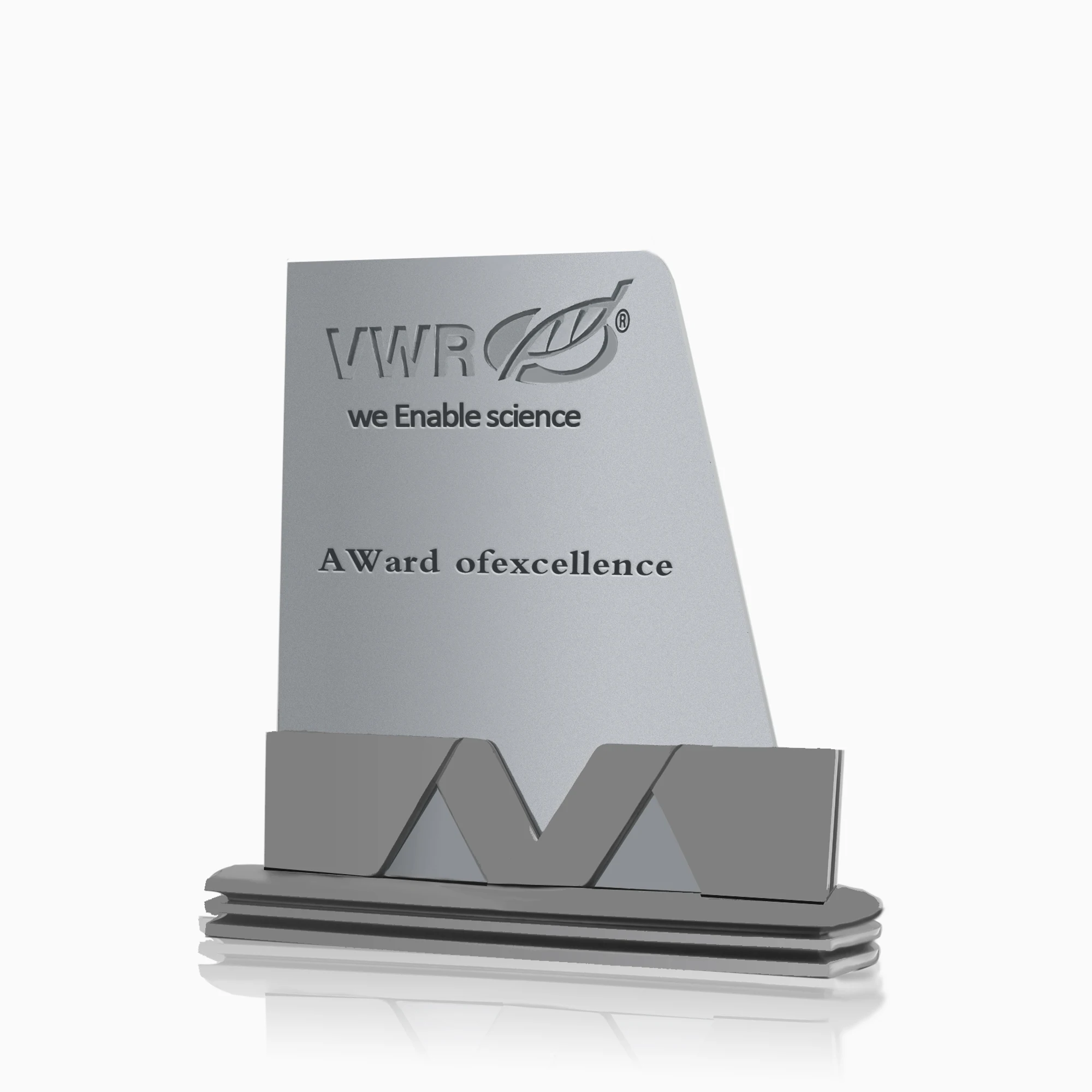 High Quality Plaques Awards Custom Award Plaque Logo Concave Metal Plate Trapezoid Trophy