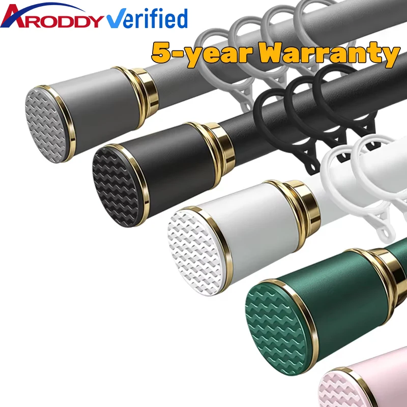 ARODDY 1.6-2.5m Adjustable Custom Roman Rods Curtain Pole and Extendable Curtain Rods Metal for Windows