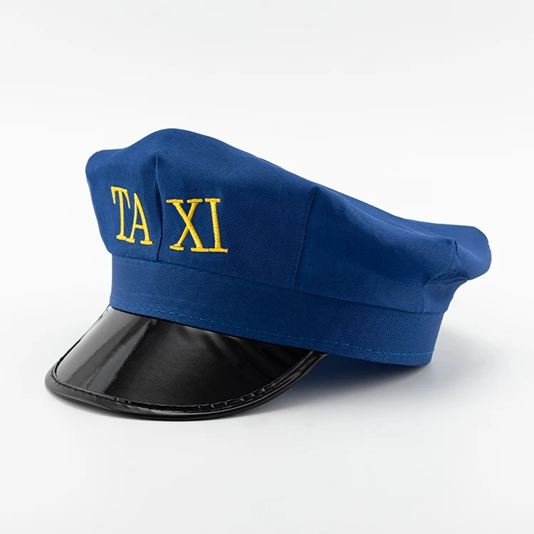 
Good Quality funny embroidery Yellow taxi hat custom design birthday party hats for children 