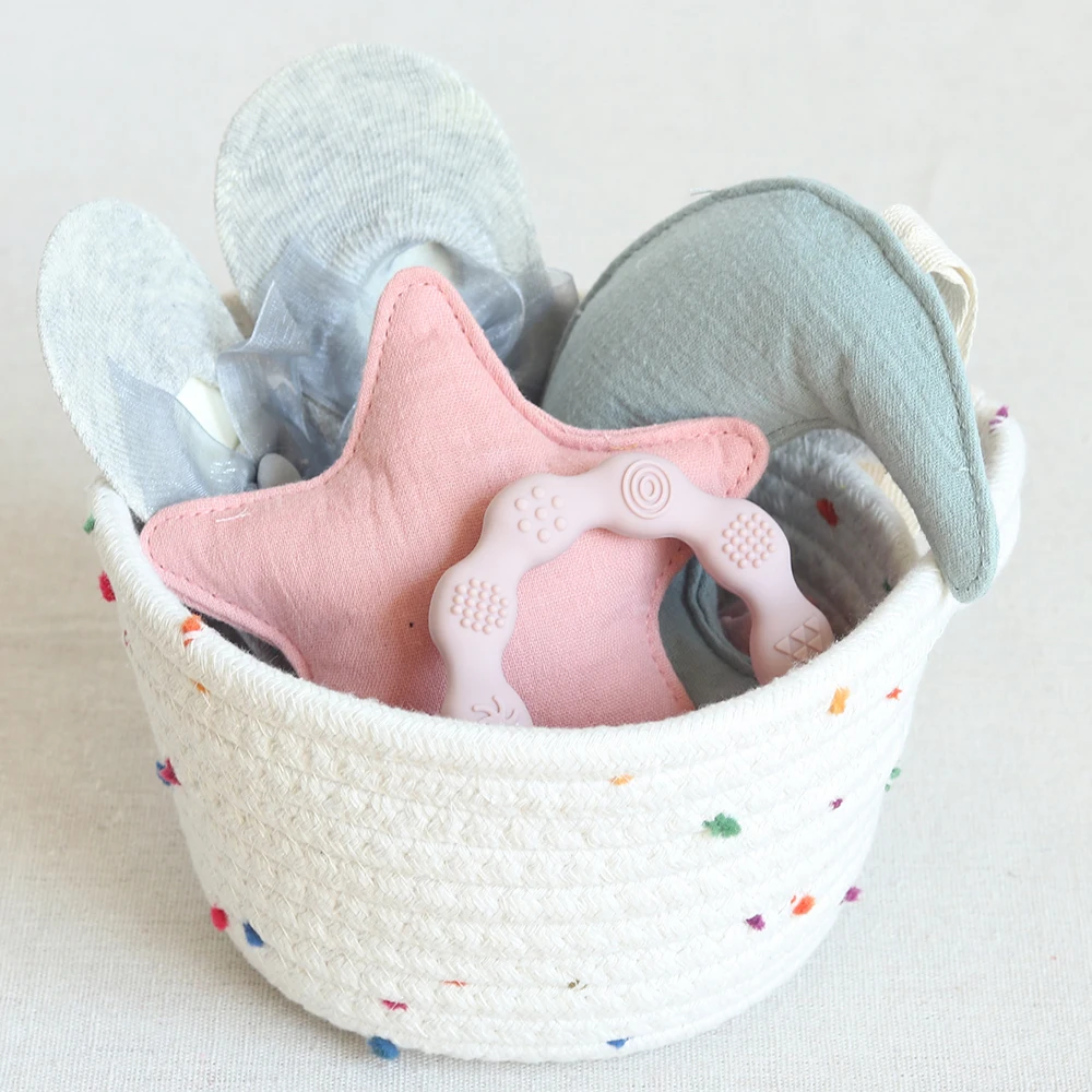 Cute Baby Supplies Basket Rope Cotton Storage Cotton Rope Storage Basket