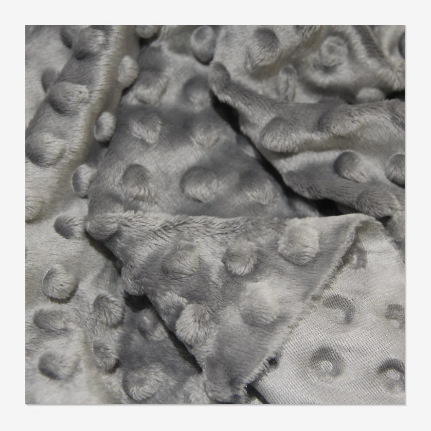 Free sample Chinese supplier Super Soft velvet 100% Polyester  Dimple Dot Minky Dot Fabric for Baby Toy Blanket Wholesale Textil