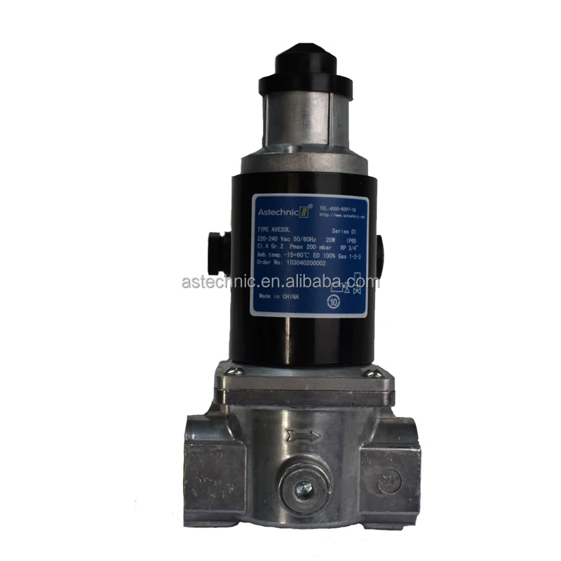 Industrial kiln pipeline accessories 220V quick opening gas solenoid valve 3/4IN