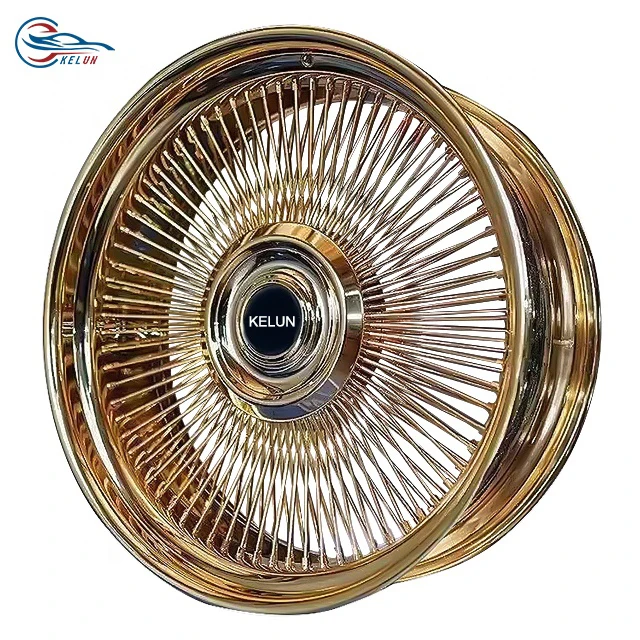 Custom28 Inch Car Spoke Wheel Retro Titanium Gold Wire Wheels Car Rims  Car Aluminum Forged Spoke Wire Wheels