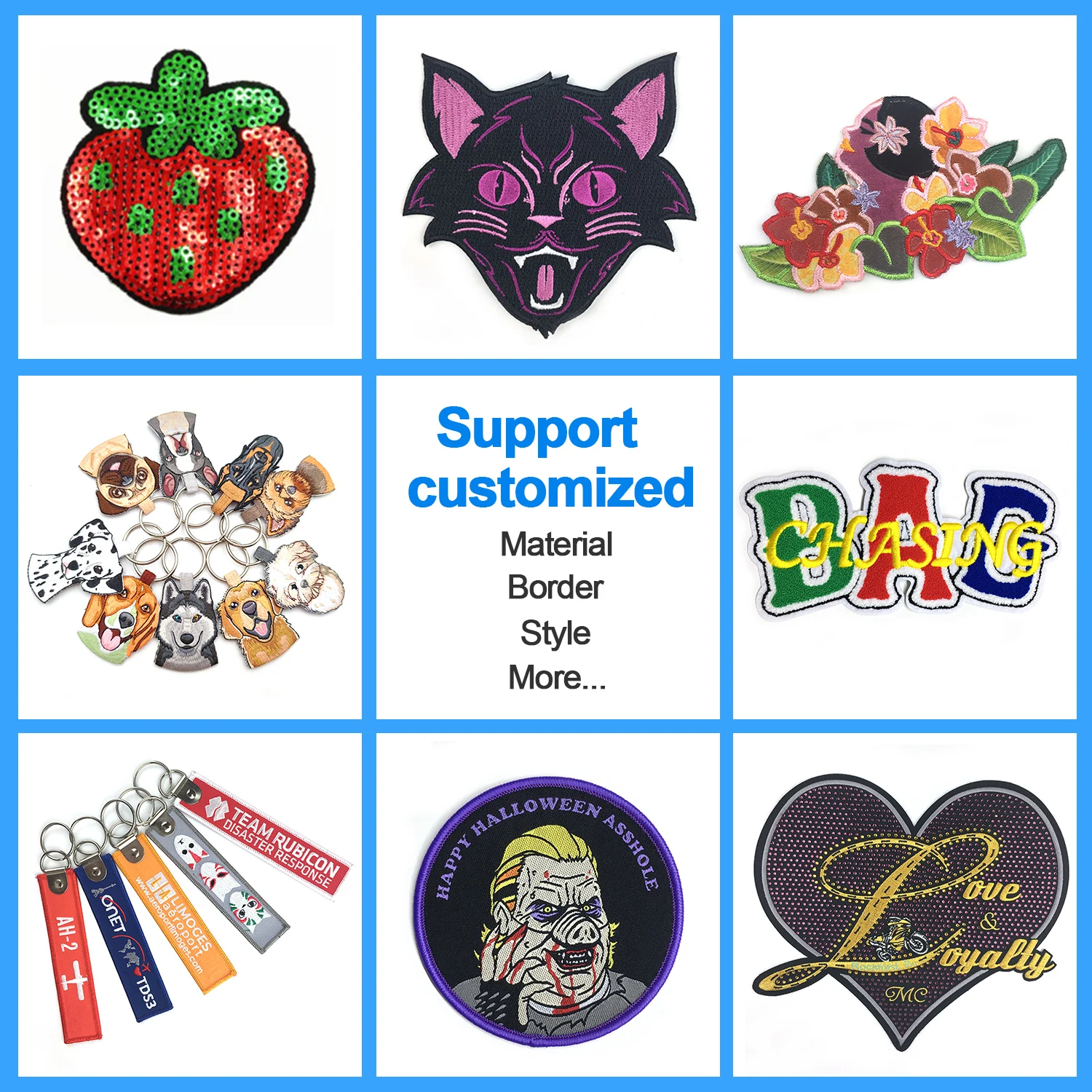 Custom Chenille Sew on Applique Badge Magic Psychedelic Colorful Mushroom Iron Patch Embroidered Fabric Garment Canvas Patches