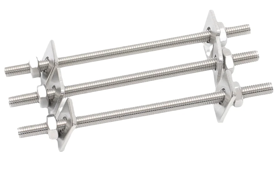 304 stainless steel wall threading screw and nut set extended double head bolt threaded rod nut and screw M6M8M16