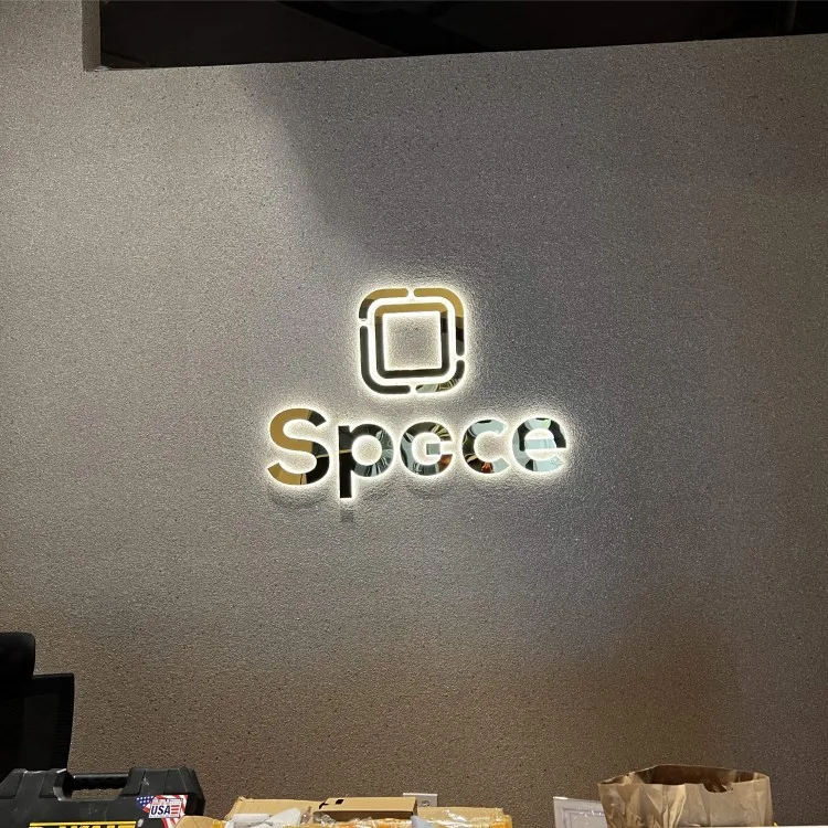 wall logo led channel letter sign indoor shop company office back light sign custom signs for business