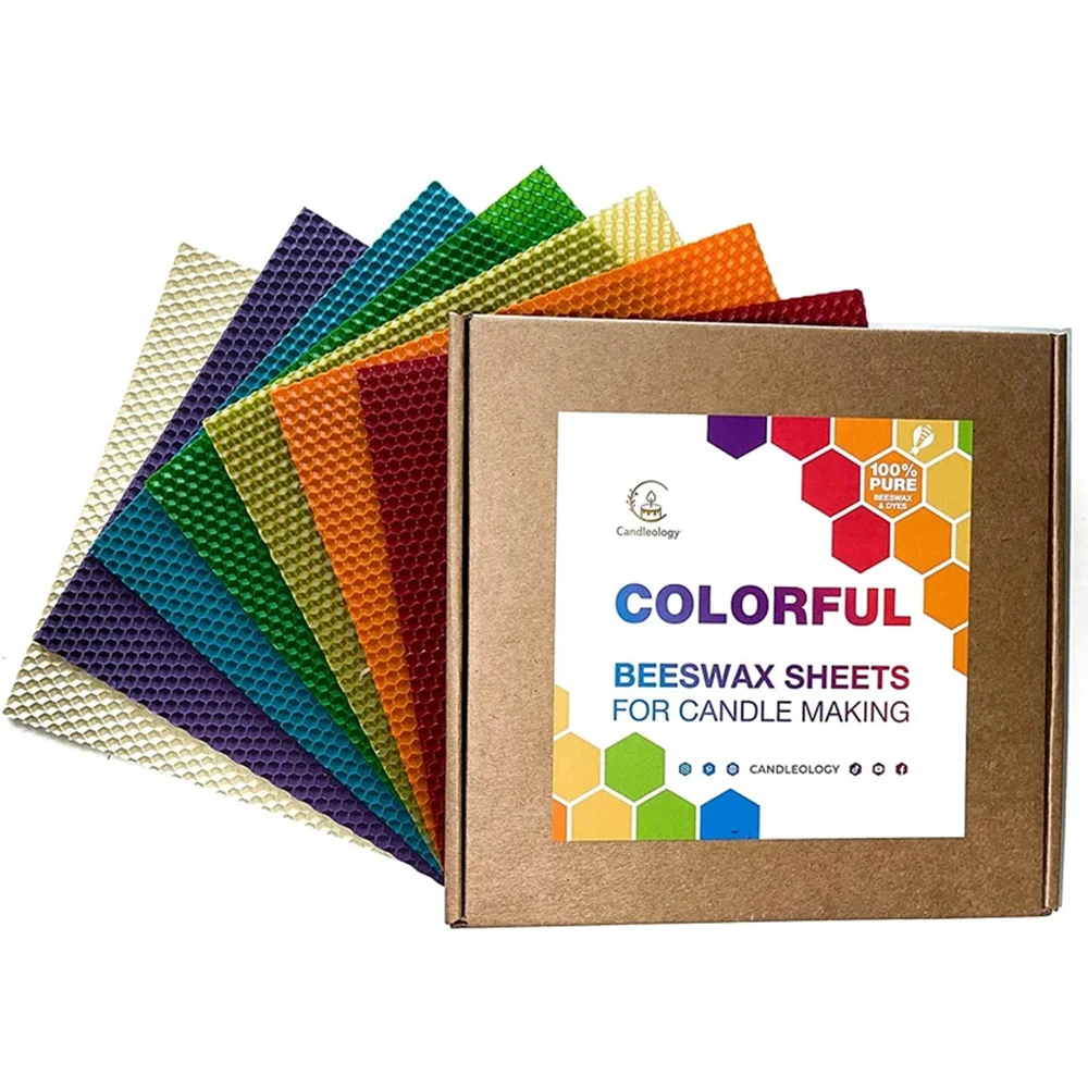 Colorful beeswax sheets for candle making Beeswax honeycomb sheets