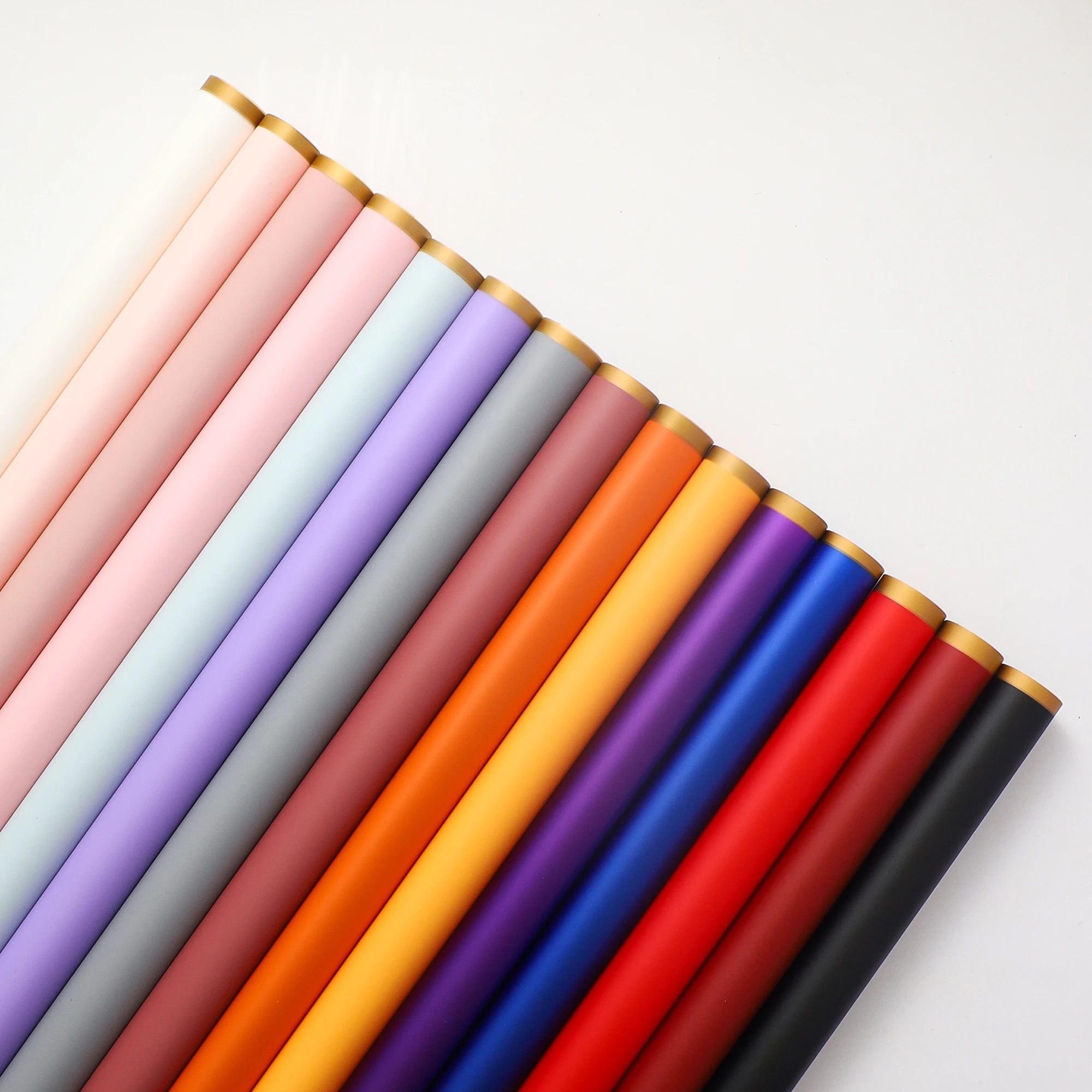 Fall In Color Factory Direct Sale Customized Flower Wrapping Paper Bouquet Packaging Paper Golden Line Floral Wrapping Paper