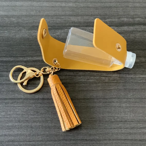 Leather Hand Sanitizer Bottle Holder Keychain Bags Travel Portable Hand Alcohol Bottle Holder