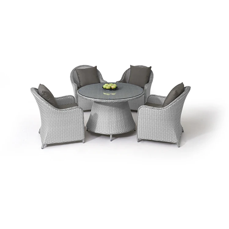 New High Quality 4 Seats Outdoor Patio Furniture Sets Furniture Garden Dining Chair Rattan Sofa Set With Round Table