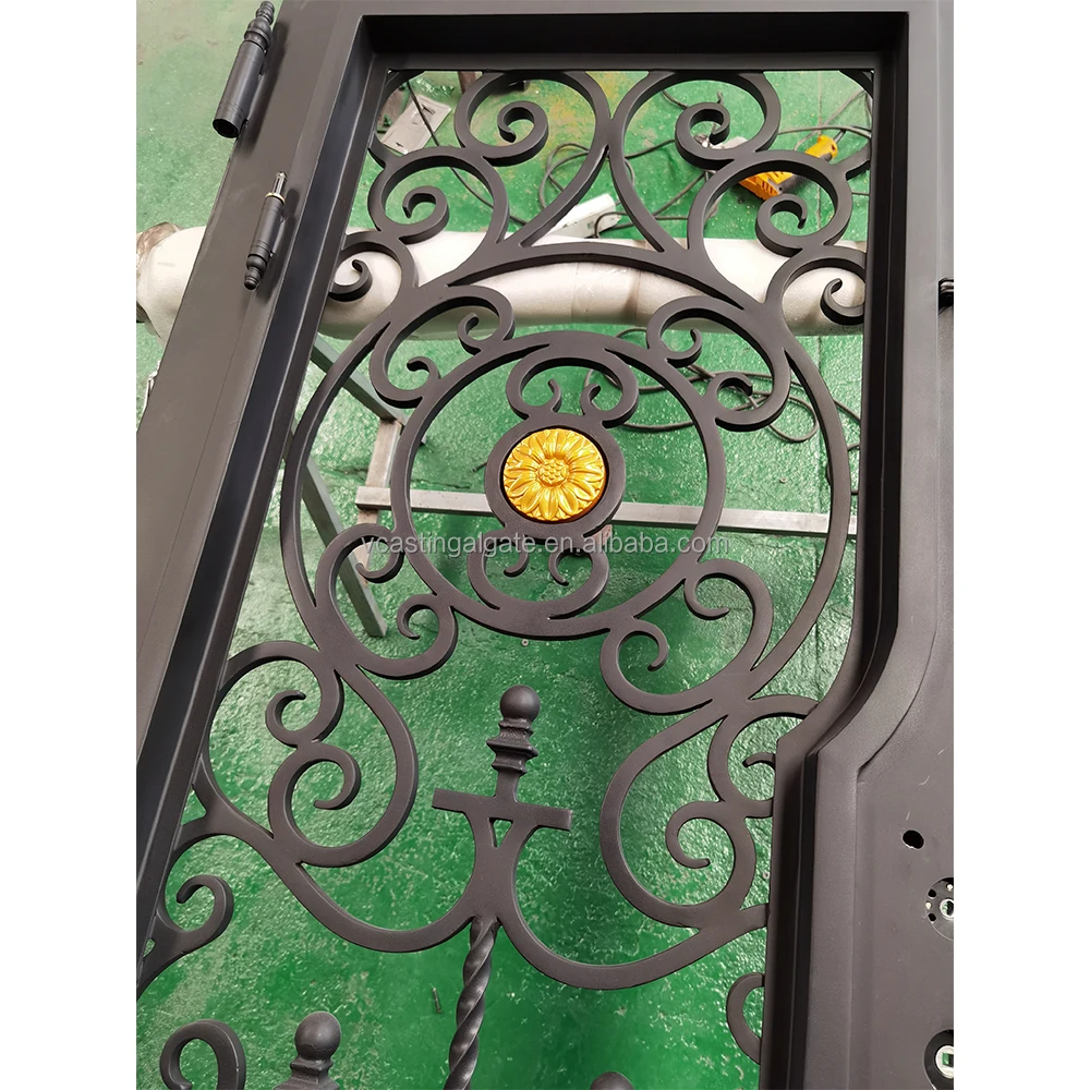 High Quality Porta Fancy Turkish Security Doors Front Entry Metal Door Pivot Modern Wrought Iron French Doors