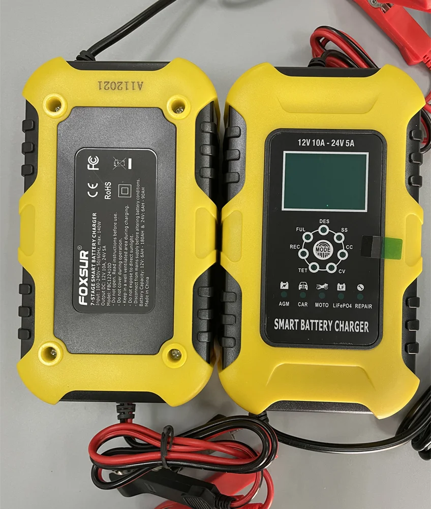 Зарядное устройство 12V/10A 24V/5A автомобильное 7-ступенчатое многофункциональное умное зарядное для автомобильного аккумулятора