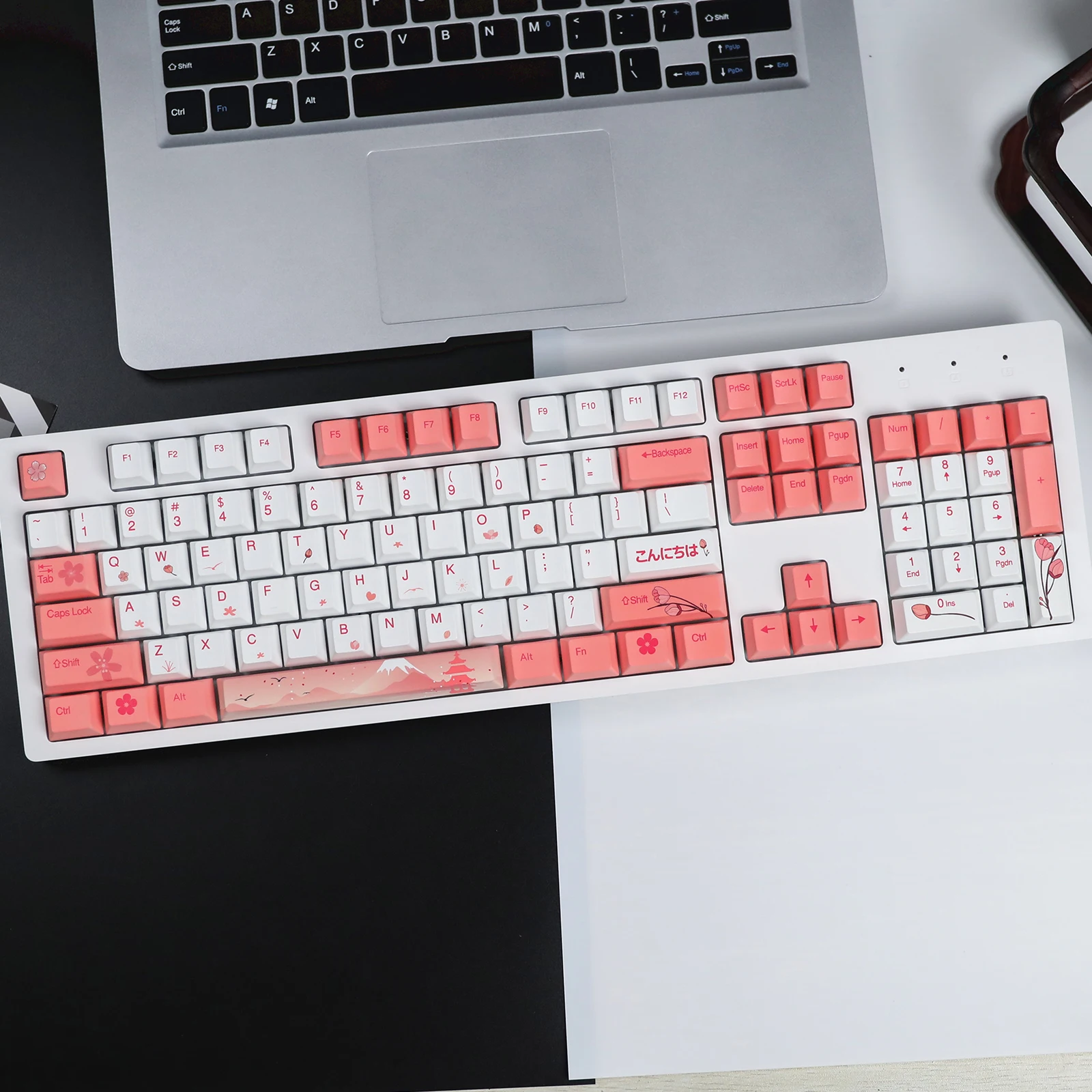 HZGAMER 108keys Pink Processing Custom PBT Dye Sublimation Keycap CHERRY OEM Profile Highly Personalized Mechanical Keycaps