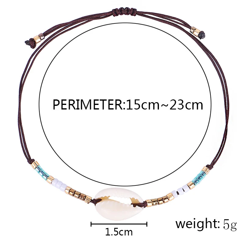 Friendship Bohemian Seed Beads Ankle Bracelet Adjustable Shell Bracelet For Women