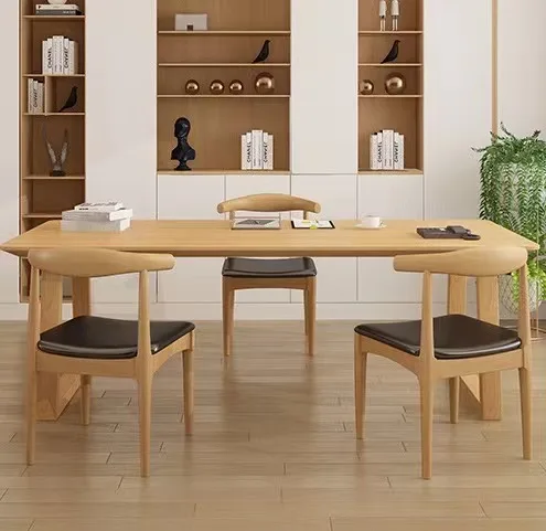 Nordic Style Solid Wood Rectangle Table Modern Simple Ash Dining Hotel Household Dining Tables and chairs for restaurant