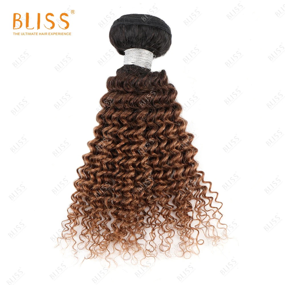 Bliss Color Hair Bundles T1b-4-30 Kinky Curly Bundles Virgin Cuticle Aligned Human Hair Peruvian Hair Wholesale