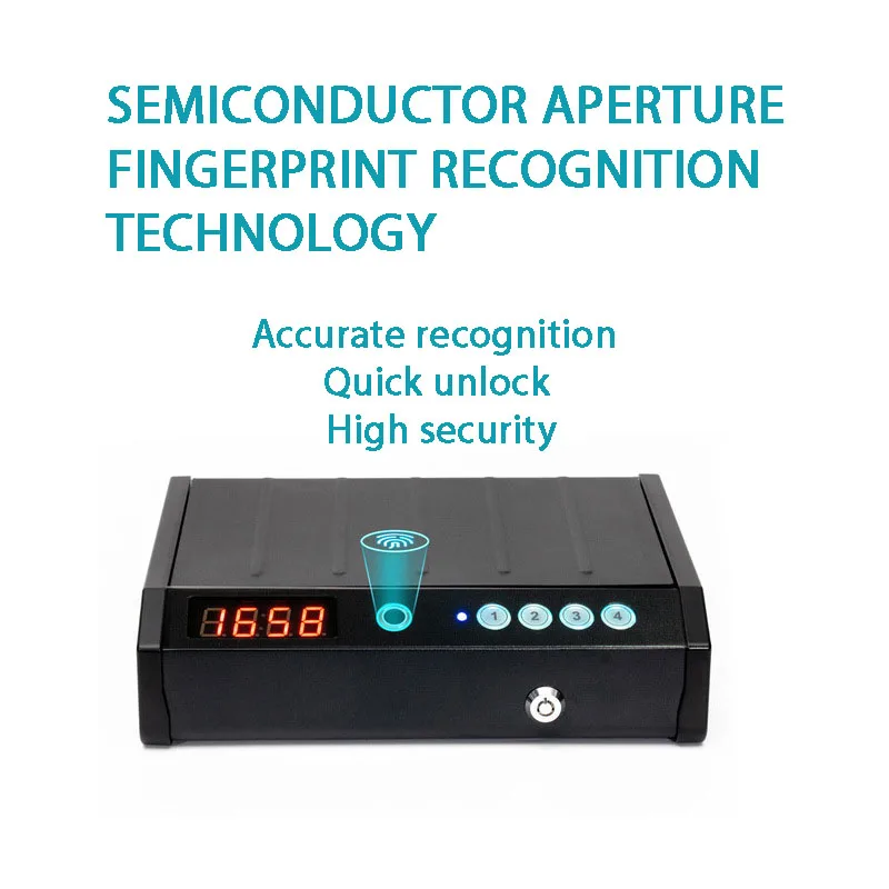 Home Smart Bedside Gun Safe Small Portable Security Safe Fingerprint Lock Technology