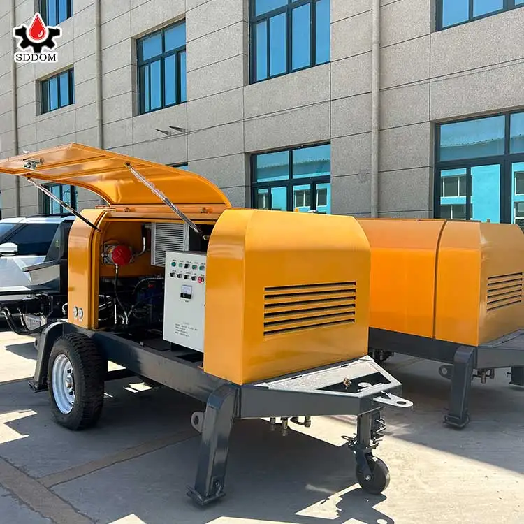 SDDOM Brand Factory Supplier 10-80 M3/h diesel or Electric Portable Small Mobile Concrete Pump Trailer
