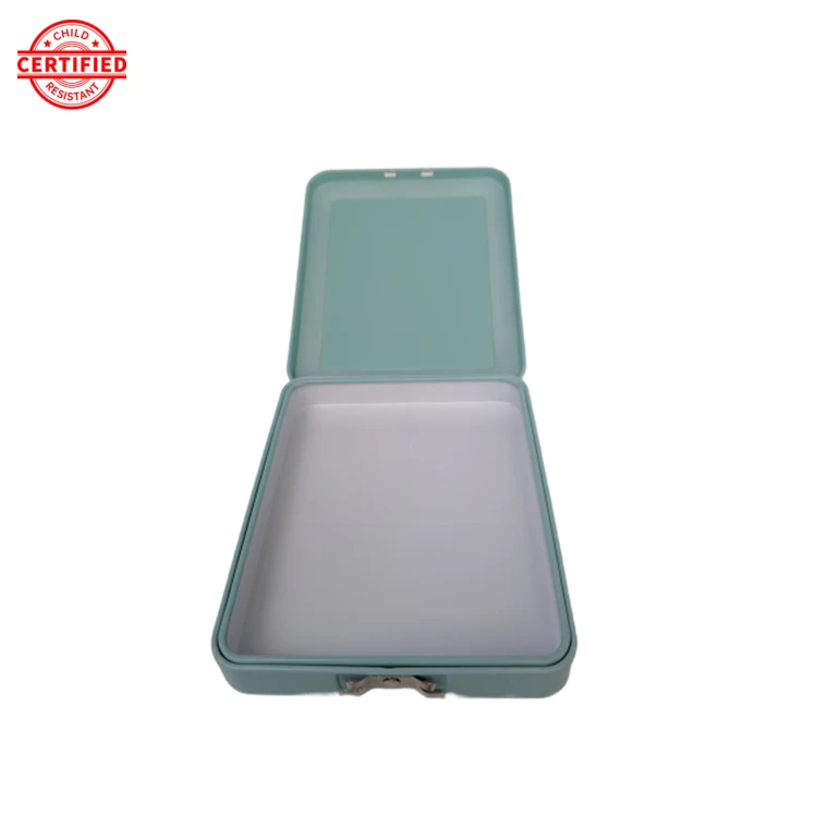 
customized childproof air tight weed packaging pre roll cones container thin square tin box for cigarette mint weed 