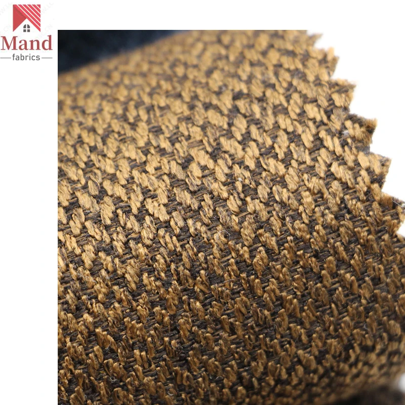 Mand textile wholesale high quality plain woven dyed polyester linen dining room chair upholstery fabric from shaoxing