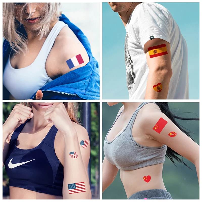 2024 World Country Temporary Flag Waterproof Football Tattoo Sticker for Body Various Competitions Event Fashion Gift Made Paper