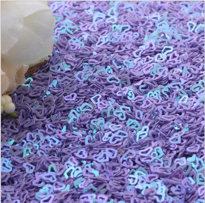 Wholesale 4mm Glitter heart Hollow Loose Sequins for Nail Glitter Stickers Accessories