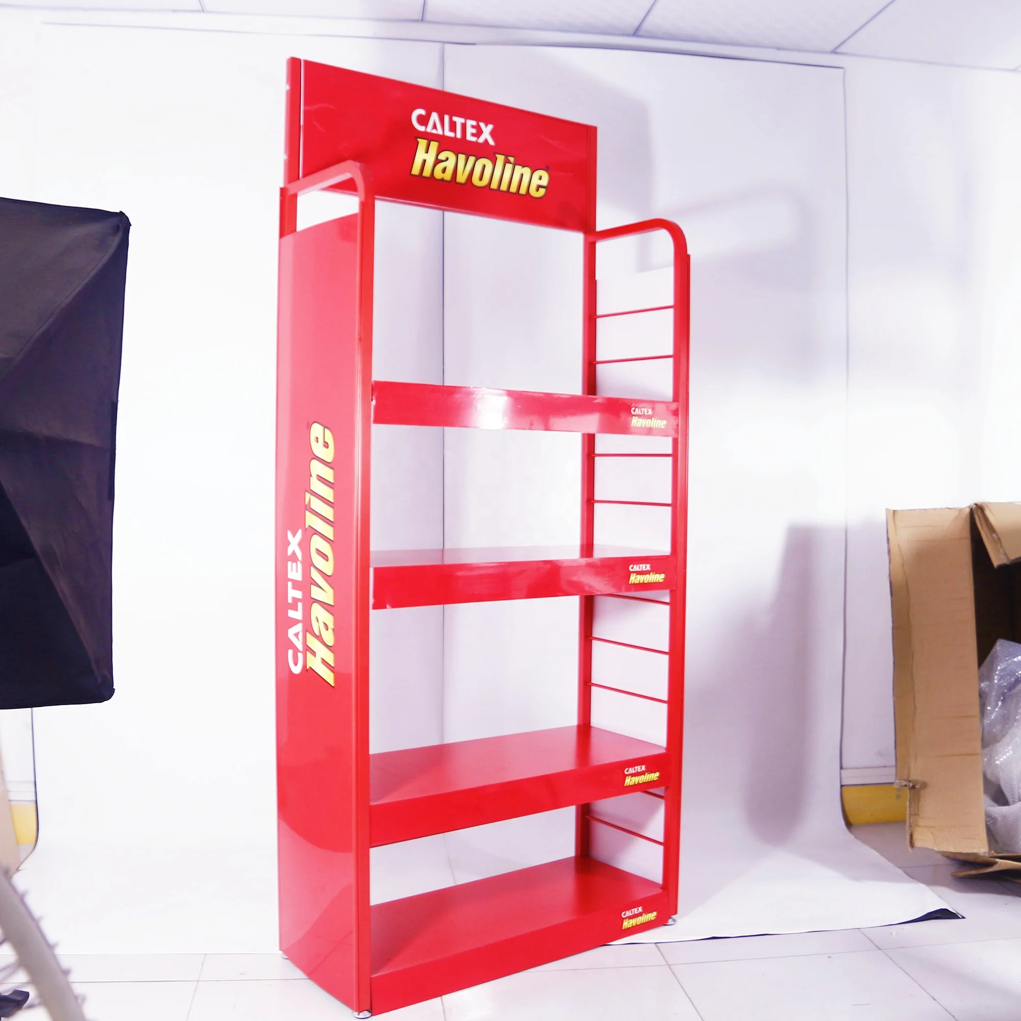 Custom Tall Thickened Car Battery Spare Parts Lubricating Motor Engine Oil Sample Accessories Tool Metal Display Rack Stand