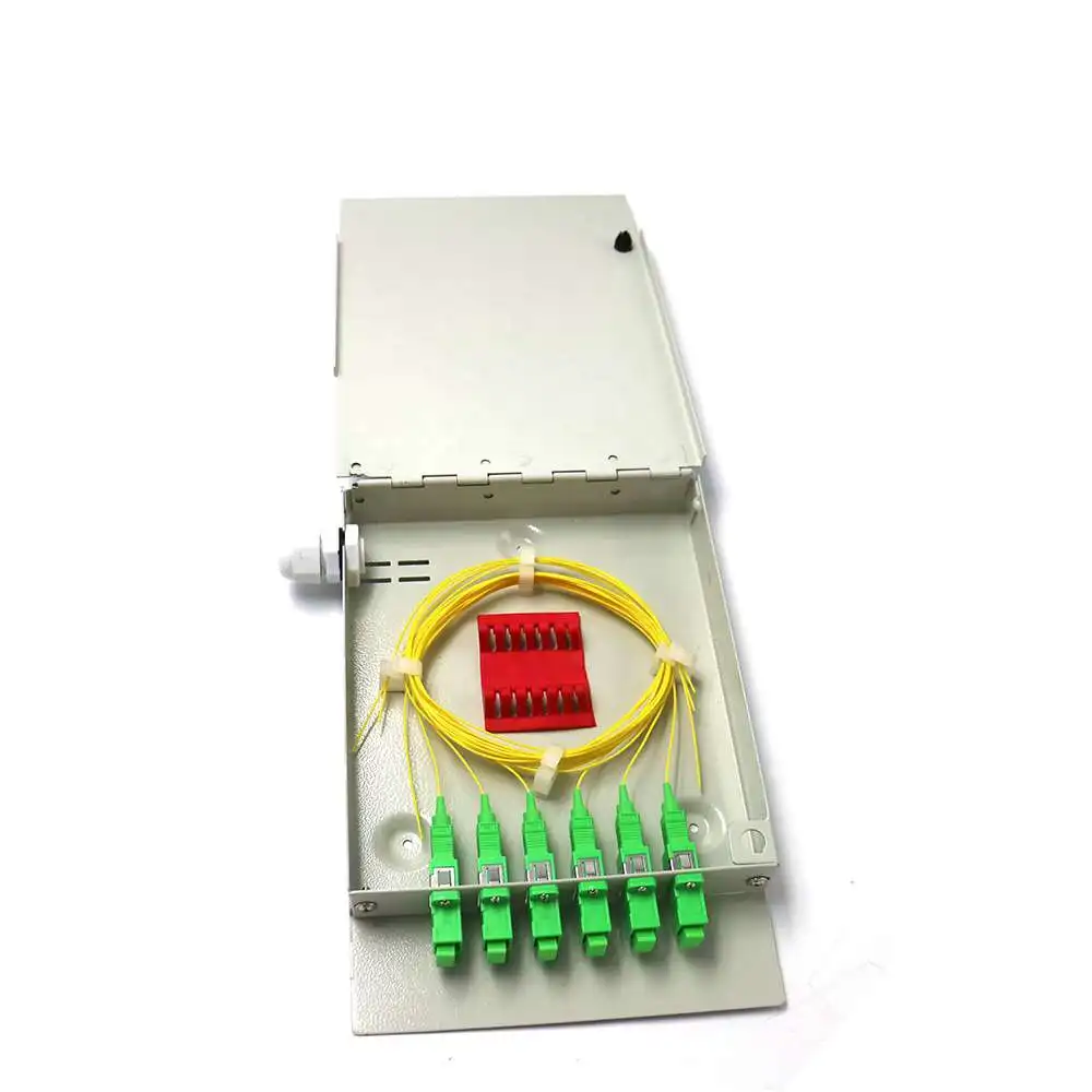 Разъем SC Оптического Волокна 6 порт металлическая оптическая распределительная коробка, коробка с SC адаптеров и, ODF, патч-панель