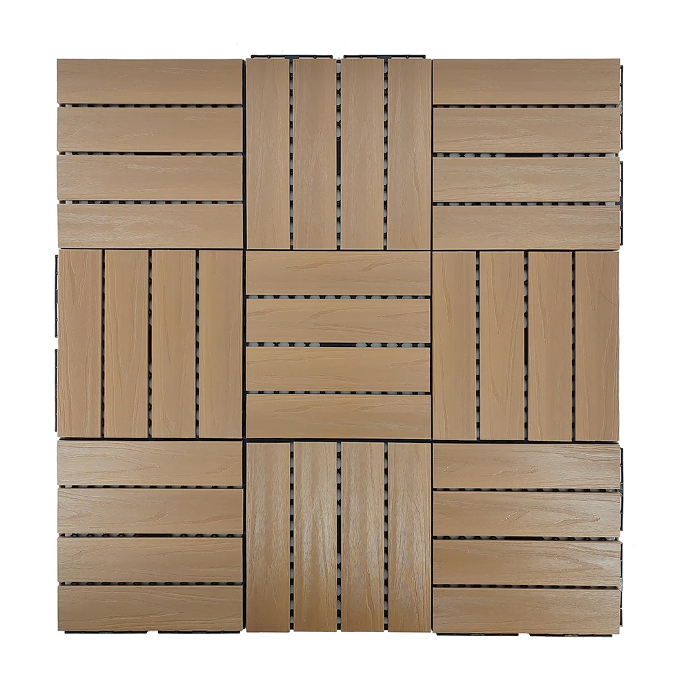 Interlock wood plastic composite for indoor and outdoor flooring solution