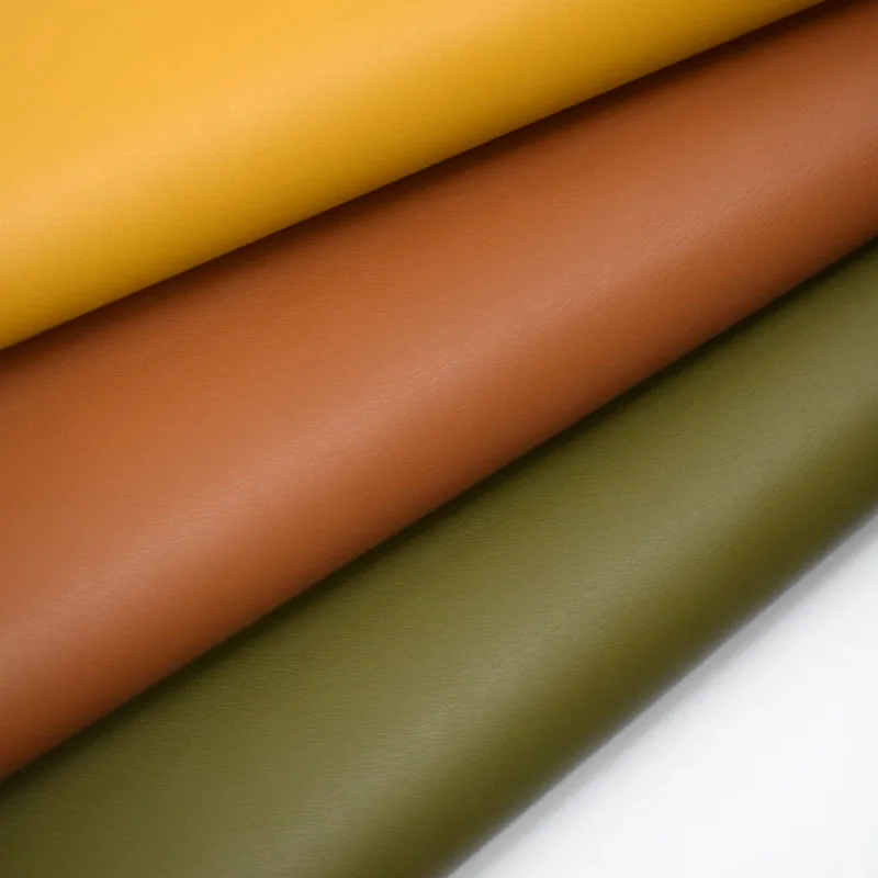 solid smooth texture pu synthetic leather fabric vinyll pvc free for handbags bags backpack