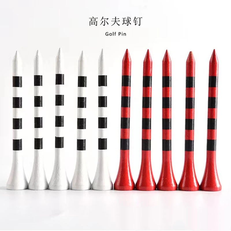 OEM Bulk Bamboo Wood Golf Tees with customized printings Colorful Golf Pegs