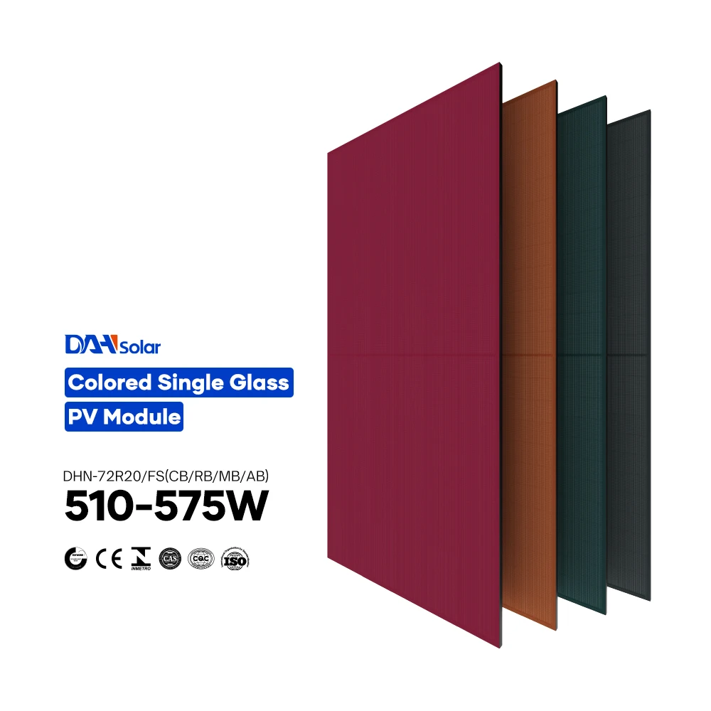DAH 575w Photovoltaic Solar Panels Orange Transparente BIPV Pv Module 575 Watt Red Orange Solar Panels